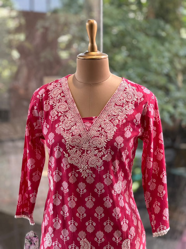 Pink Embroidered Tunic