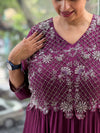 Purple Intricate Work Gown