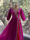 Purple Bandhej Gown