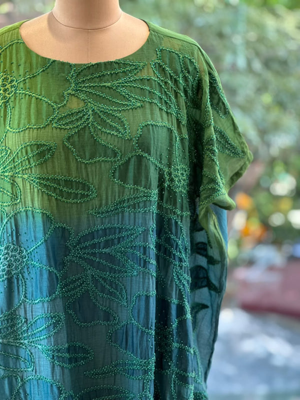 Green/Blue Shaded Kaftan Co Ord