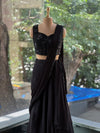 Black Drape Skirt Set