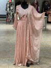 Peach Mirror Work Gown