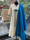 Blue Mangalgiri Dupatta Set