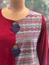 Maroon Color Block Tunic