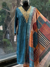 Blue Printed Dupatta Set