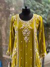 Green White Embroidery Suit