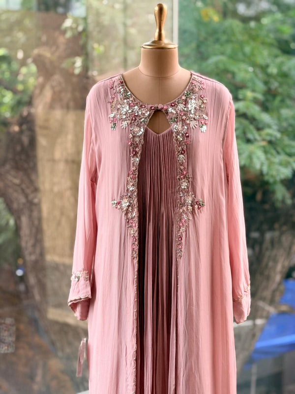 Pink Jacket Style Gown