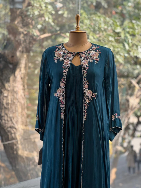 Blue Jacket Style Gown