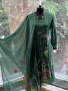 Green Painted Dupatta set