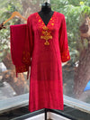 Red Lace V Neck Co Ord