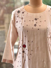 Beige Mirror Work Suit