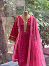 Pink Leheriya Panel Suit