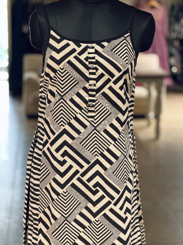 Black Abstract Print Co Ord