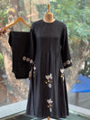 Black Embroidered Co Ord