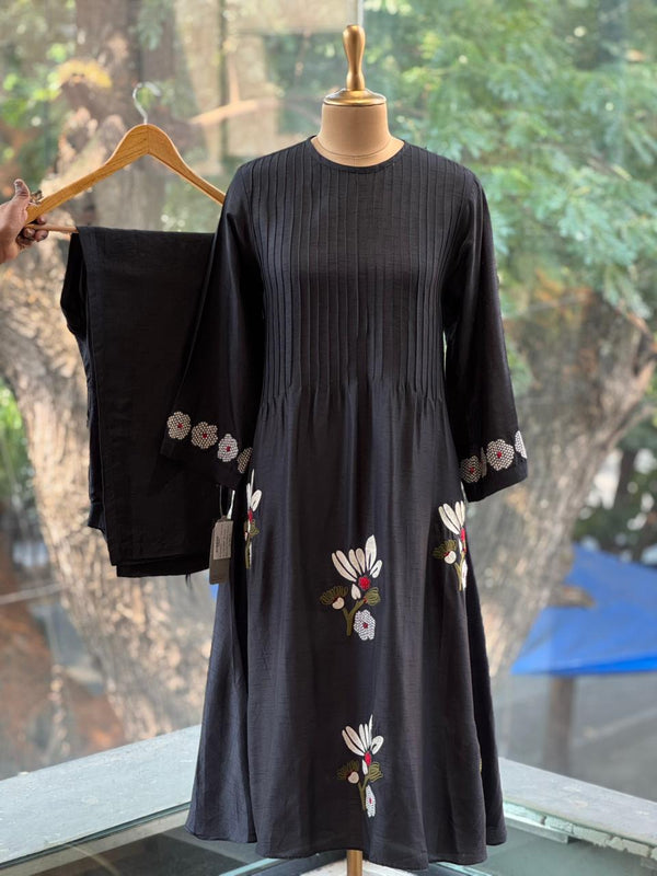Black Embroidered Co Ord