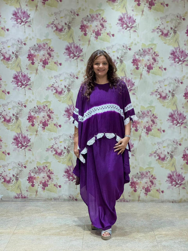 Purple Tie-Dye Kaftan Set