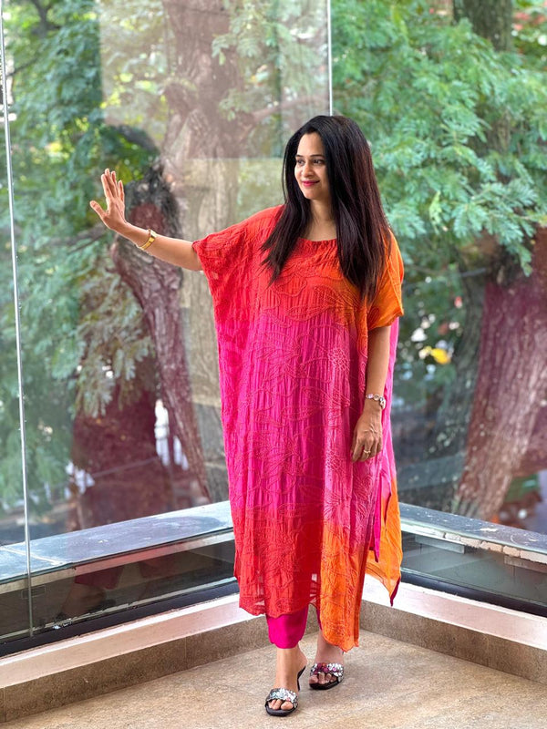 Pink/Orange Kaftan Co Ord