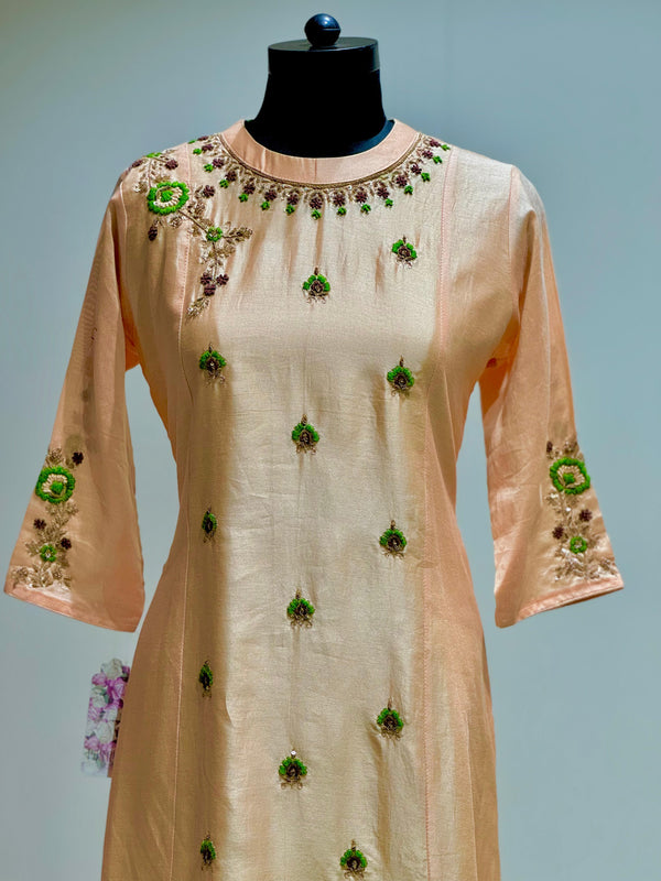 Peach Embroidered Gown