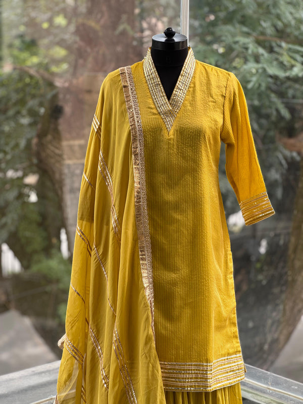 Greenish Yellow Sharara Set