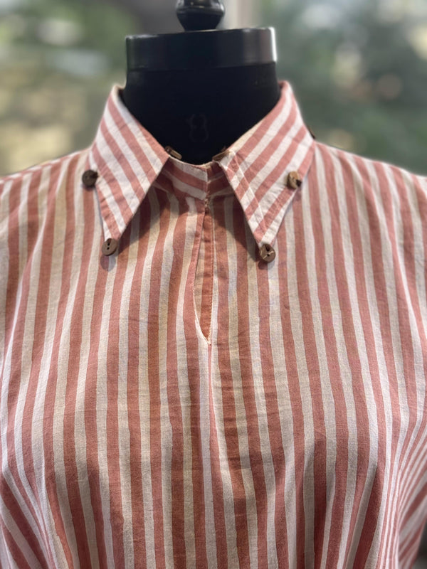 Light Peach Collared Neck Tunic