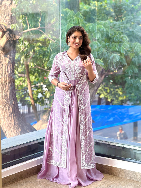Mauve Jacket Style Gown