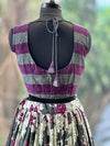 Grey/Purple Floral Lehenga Set