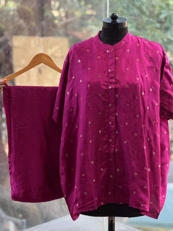 Purple Shirt Style Co Ord
