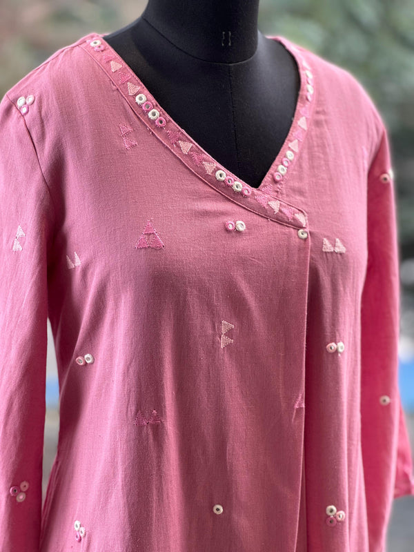 Pink Angrakha Style Co Ord