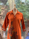 Rust Patch Work Tunic