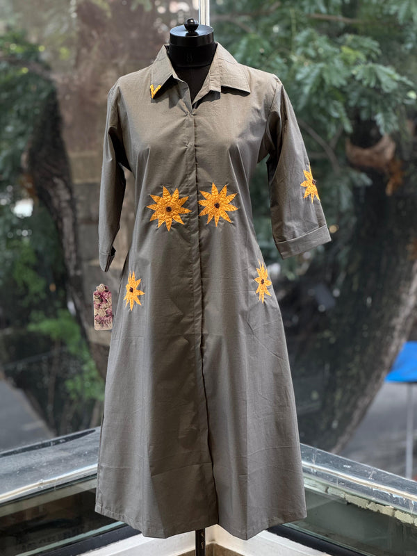 Grey Aplique Work Tunic