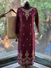 Maroon Dupatta Set
