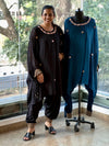 Blue Embroidered Kaftan Co Ord