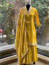 Greenish Yellow Sharara Set