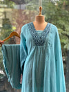 Blue Mul Chanderi Dupatta Set