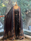 Black Digital Printed Cape Set