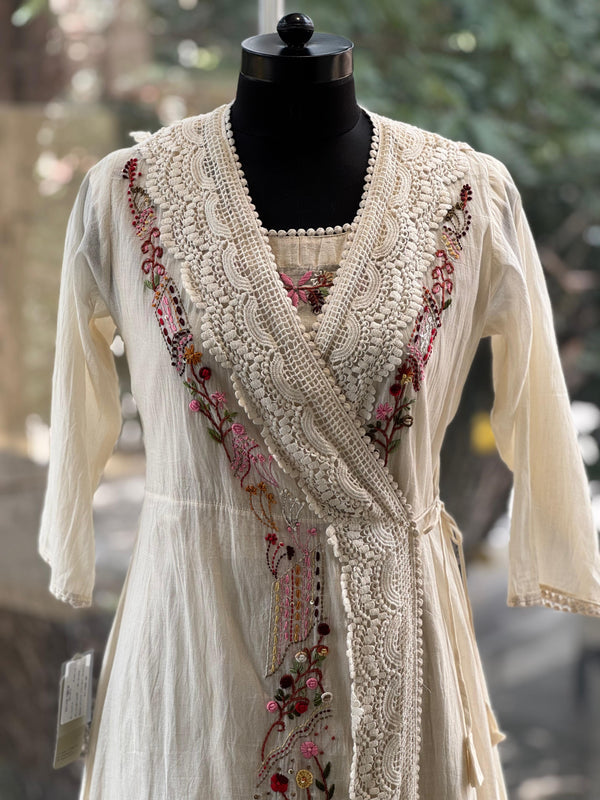 Cream Anghrakha Tunic
