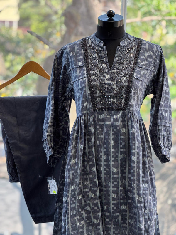 Grey Mirror Work Co Ord