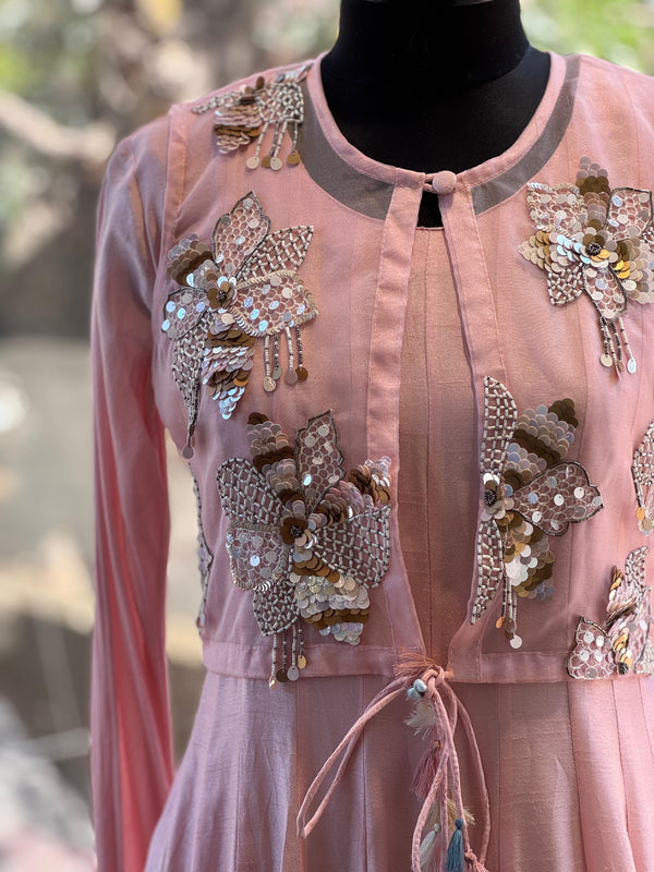 Pink Jacket Style Gown