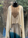 Cream & Blue Indo Western Dress Price