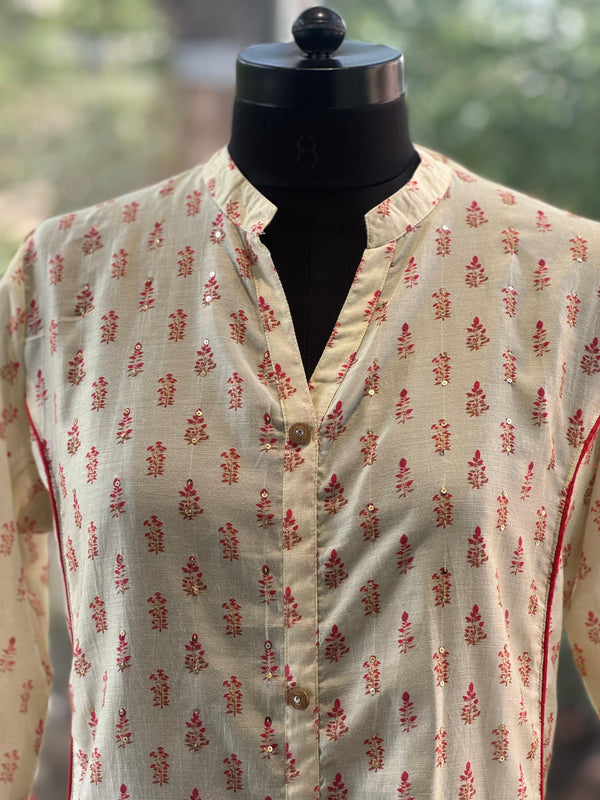Soft silk sequined tunic