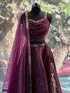 Wine Lehenga Set