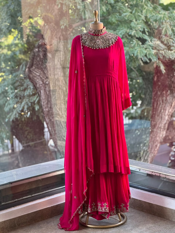 Pink Sharara Set