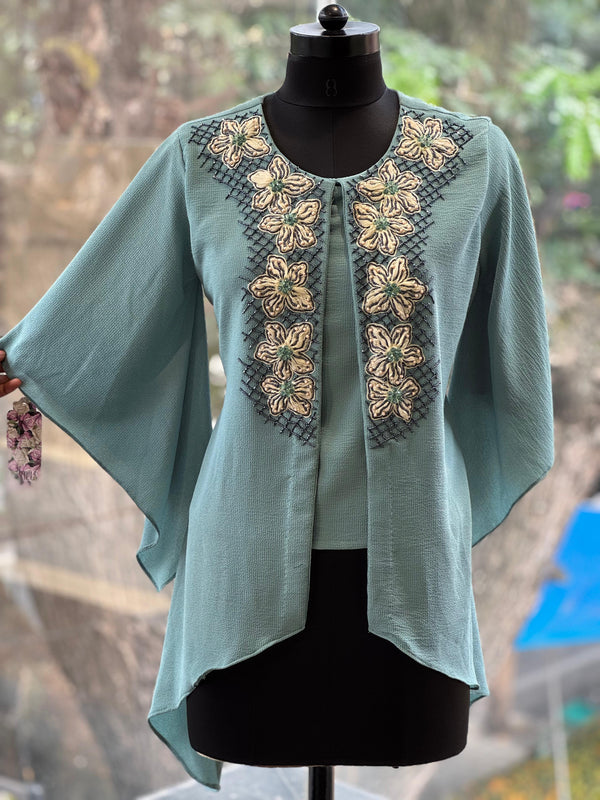 Blue Intricate Work Co Ord
