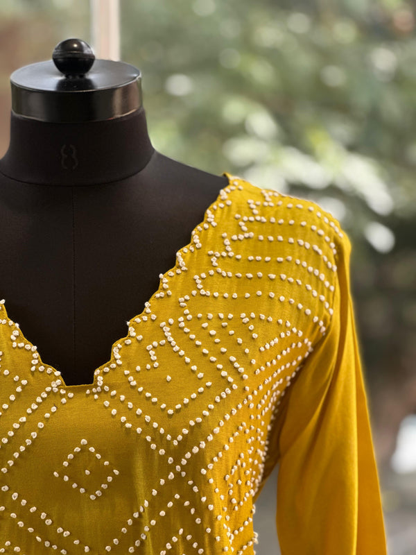 Pure silk straight cut kurta