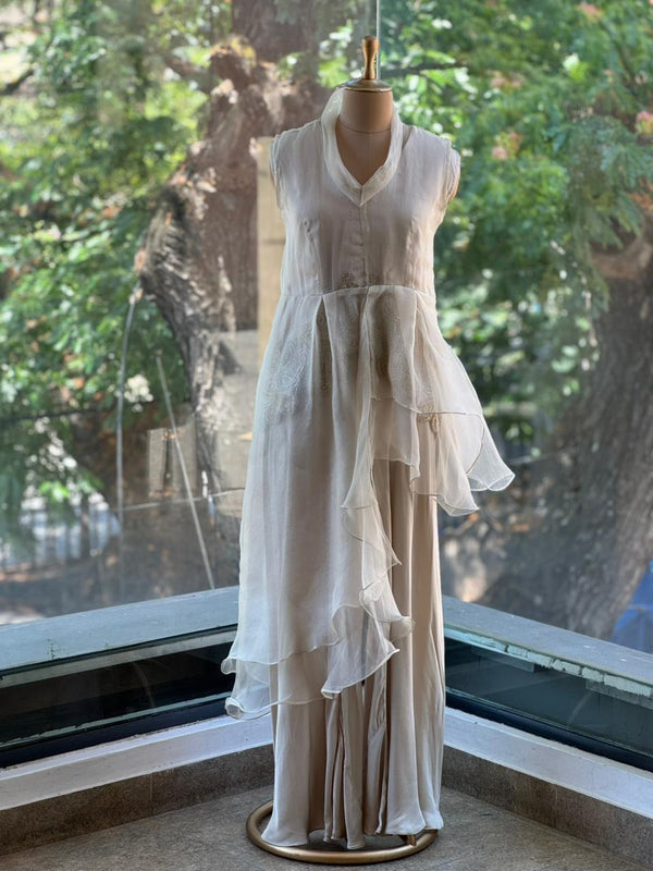 Half White High Low Co ord