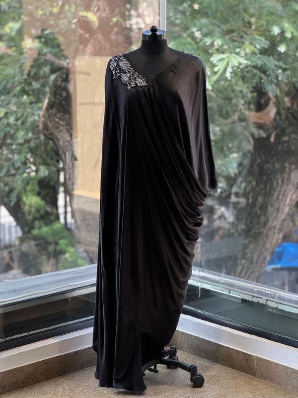 Stylish Side Cowl Gown