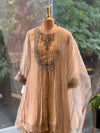 Beige Gold Glass Tissue Suit