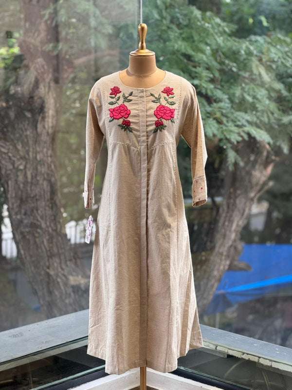 Beige Embroidered Tunic