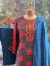 Red/Blue Printed Dupatta Set