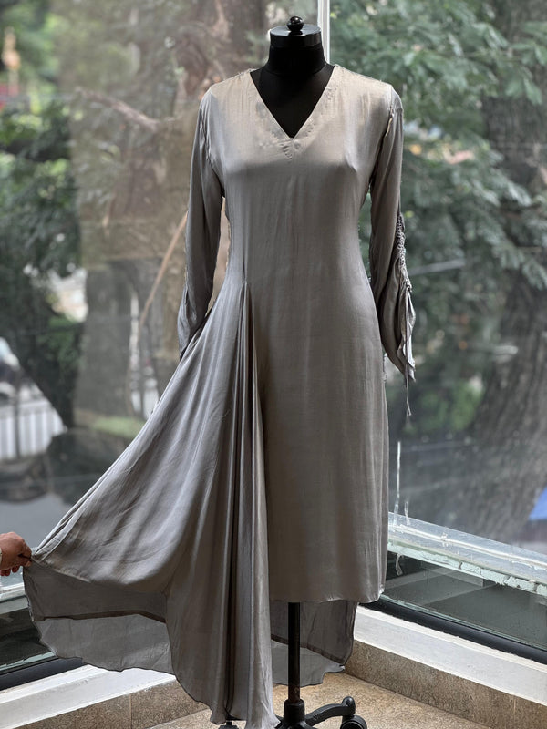 Gray V Neck Tunic
